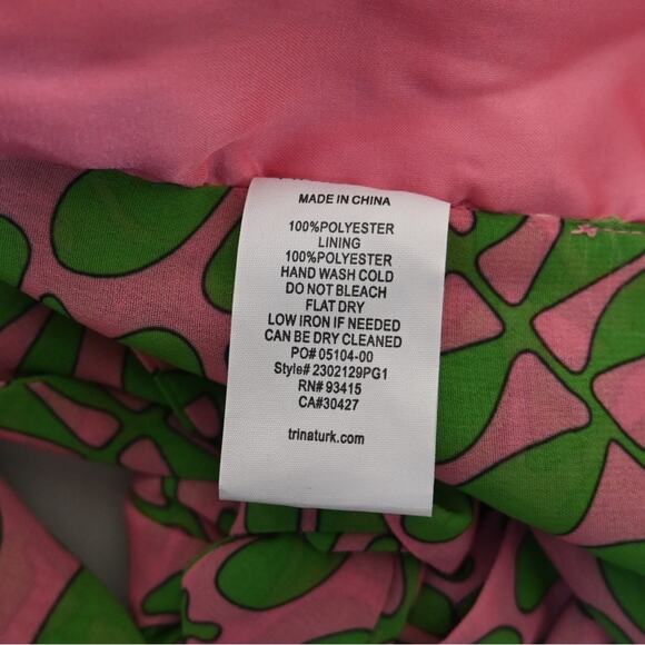 Trina Turk Womens Large Petal Print Plissé Ruffle Halter Top in Pink Dawn NEW - Picture 9 of 11
